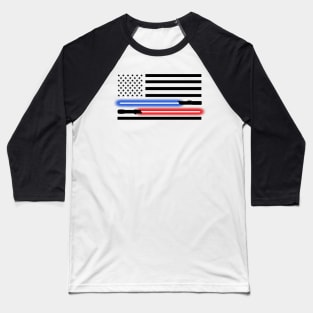 Light saber American flag Horizontal Baseball T-Shirt